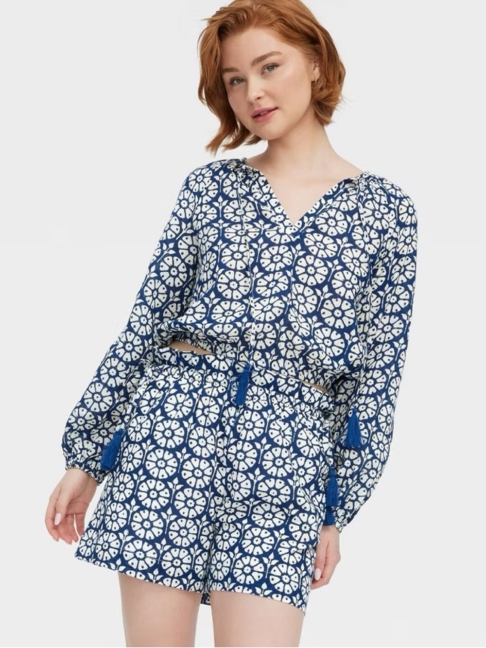 Roller Rabbit Navy and White Printed Two-Piece Set